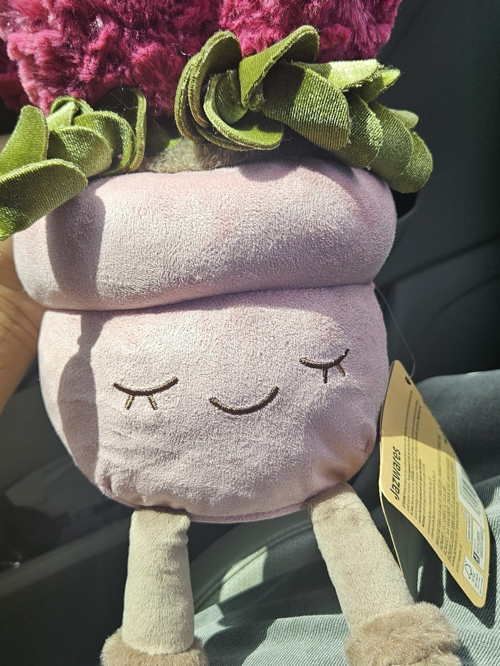 Plush Pink Smiling Succulent MARGO 12"